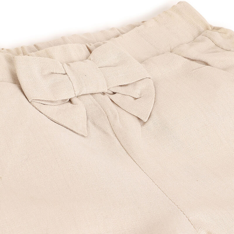 Girls Beige Solid Trouser image number 2